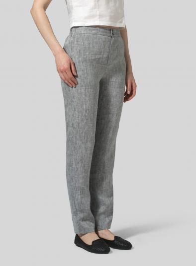 Linen Slim Ankle Long Pants