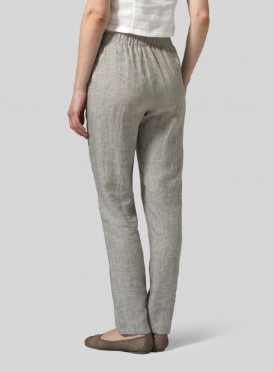 Linen Slim Ankle Long Pants