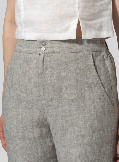 Linen Slim Ankle Long Pants