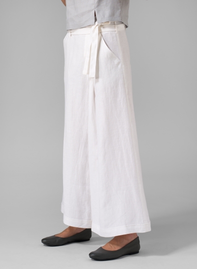 Linen Wide-Leg Pants