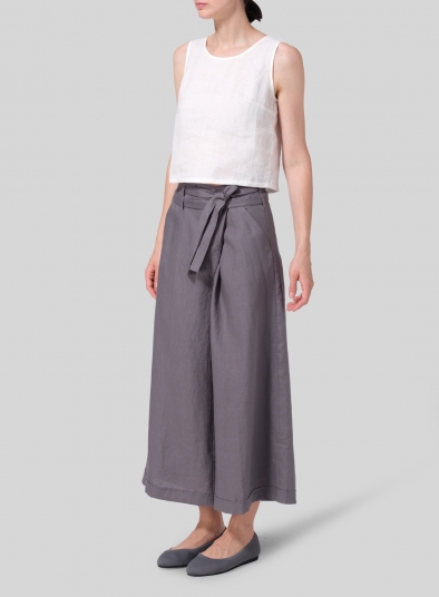 Linen Wide-Leg Pants