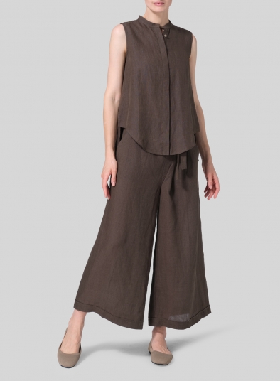 Linen Wide-Leg Pants