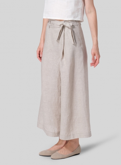 Linen Wide-Leg Pants