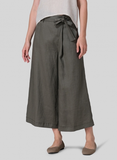 Linen Wide-Leg Pants