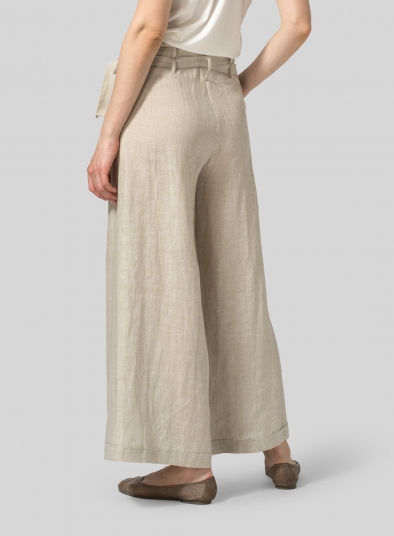 Linen Wide-Leg Extra Long Pants