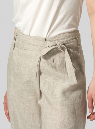 Linen Wide-Leg Extra Long Pants