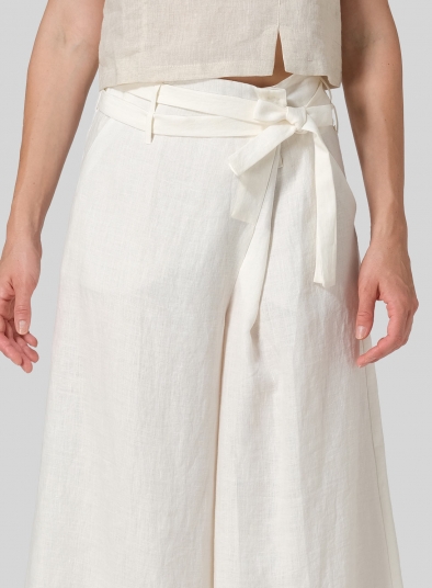 Linen Wide-Leg Extra Long Pants