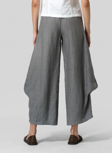 Linen Flared Leg Pants