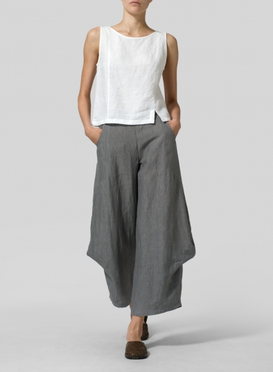 Linen Flared Leg Pants