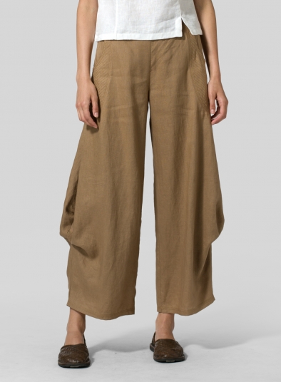 Linen Flared Leg Pants