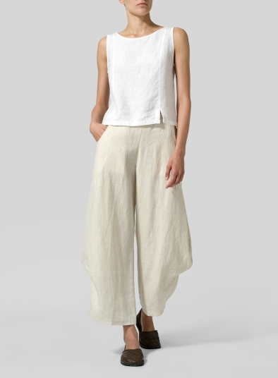 Linen Flared Leg Pants