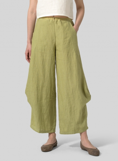 Linen Flared Leg Pants