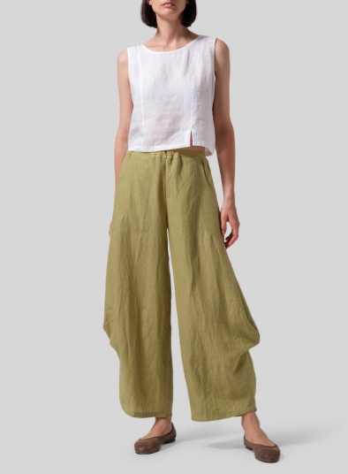 Linen Flared Leg Pants