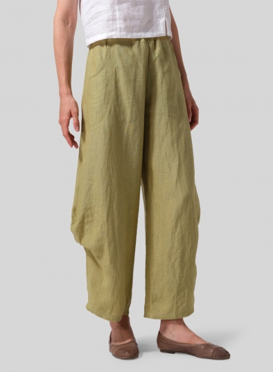 Linen Flared Leg Pants