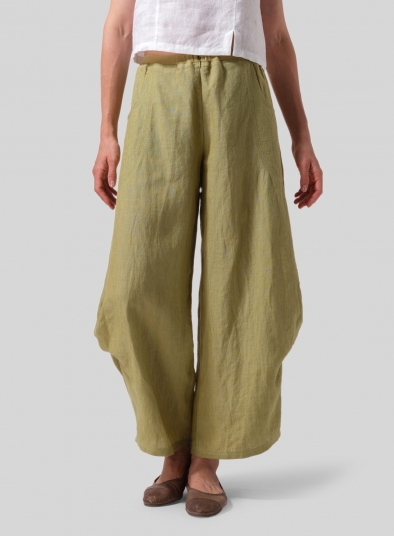 Linen Flared Leg Pants