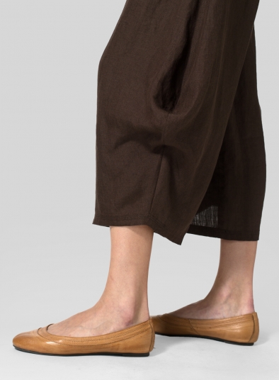 Linen Flared Leg Crop Pants