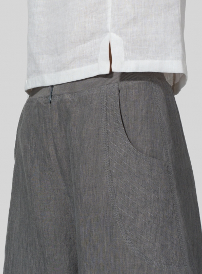 Linen Flared Leg Crop Pants