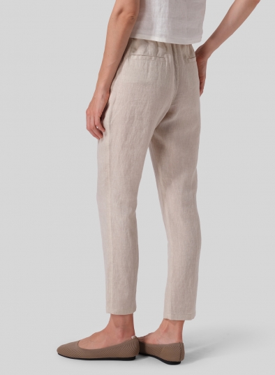 Linen Casual Ankle Length Pants