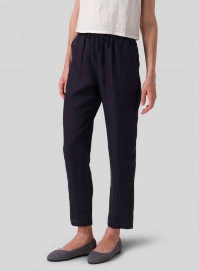 Linen Casual Ankle Length Pants