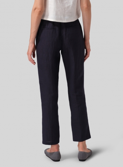 Linen Casual Ankle Length Pants