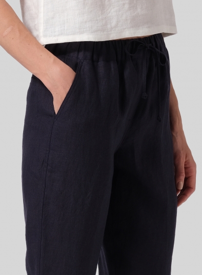 Linen Casual Ankle Length Pants