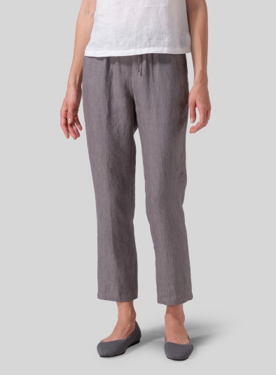 Linen Casual Ankle Length Pants