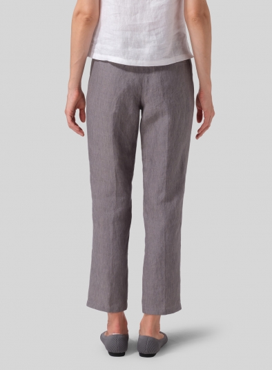 Linen Casual Ankle Length Pants