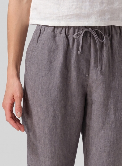 Linen Casual Ankle Length Pants