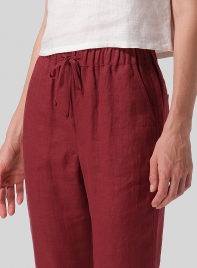 Linen Casual Ankle Length Pants