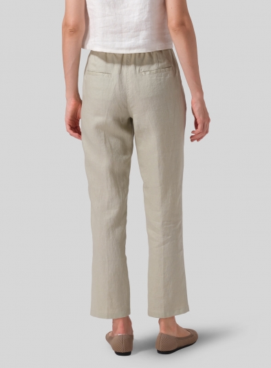 Linen Casual Ankle Length Pants