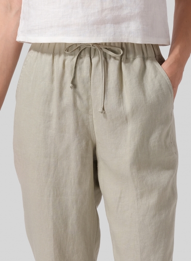 Linen Casual Ankle Length Pants