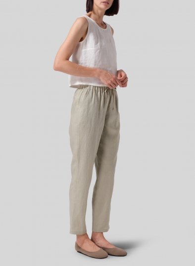 Linen Casual Ankle Length Pants