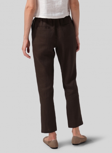 Linen Casual Ankle Length Pants