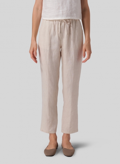 Linen Casual Ankle Length Pants