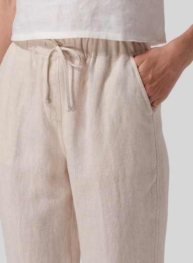 Linen Casual Ankle Length Pants