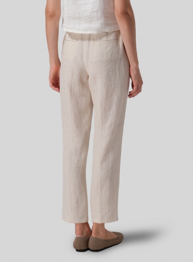 Linen Casual Ankle Length Pants