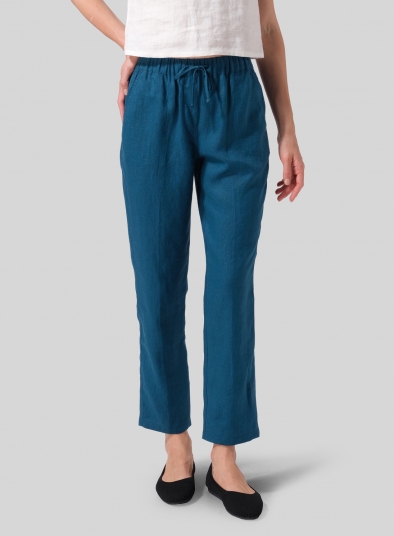 Linen Casual Ankle Length Pants