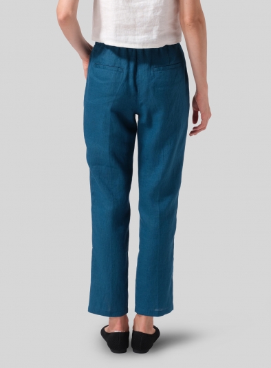 Linen Casual Ankle Length Pants
