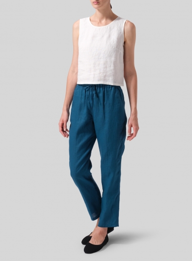 Linen Casual Ankle Length Pants