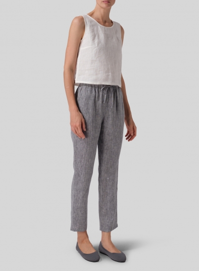 Linen Casual Ankle Length Pants