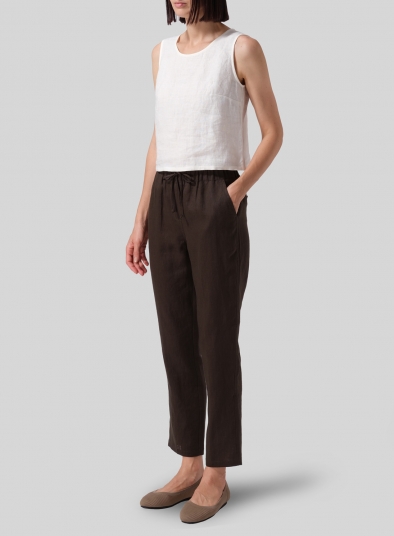 Linen Casual Ankle Length Pants