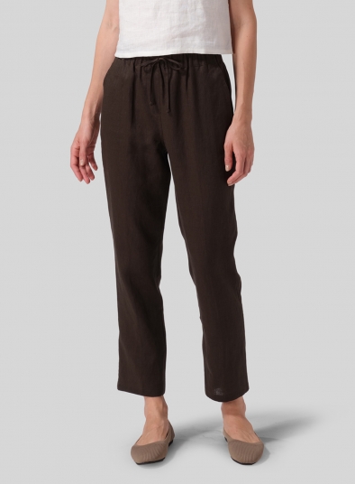 Linen Casual Ankle Length Pants