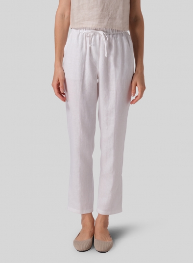 Linen Casual Ankle Length Pants