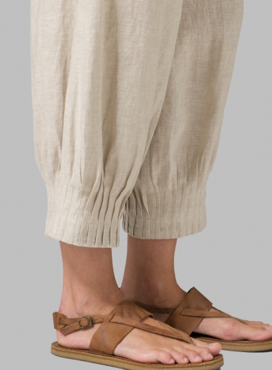 Linen Pleated Cuff Crop Pants