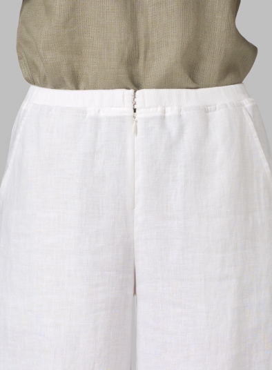Linen Pleated Cuff Crop Pants