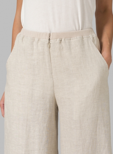 Linen Pleated Cuff Crop Pants