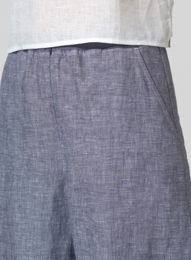 Linen Pleated Cuff Crop Pants