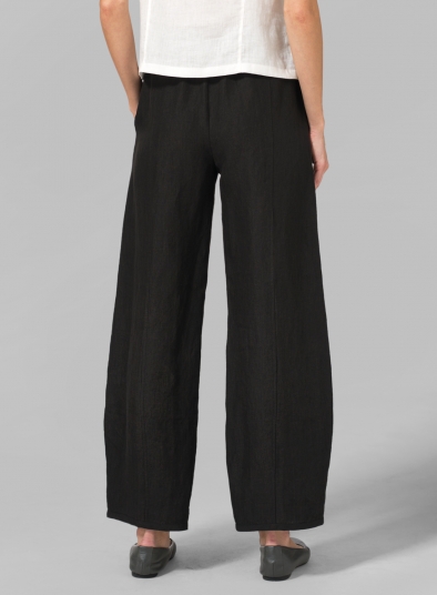 Linen Embroidered Ankle Length Pants