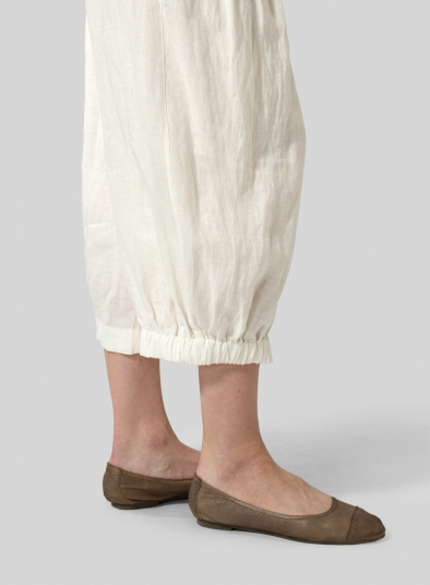 Linen Crumple Effect Harem Pants (Long)