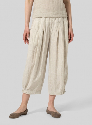 Linen Crumple Effect Harem Pants (Long)